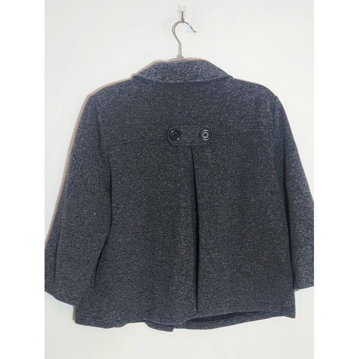 Croft & Barrow Black and Gray Textured Cropped Blazer Size Large