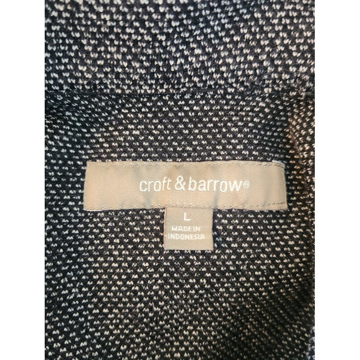 Croft & Barrow Black and Gray Textured Cropped Blazer Size Large