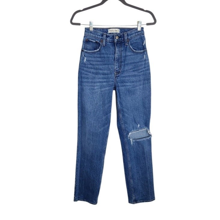 Abercrombie & Fitch Medium Wash 90s Straight Ultra High Rise Jeans Size 26/2