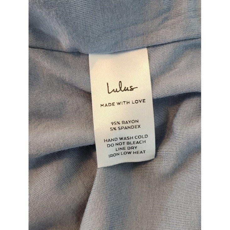 Lulus Blue Sleeveless V-Neck Cropped Tank Top Size Small NWT