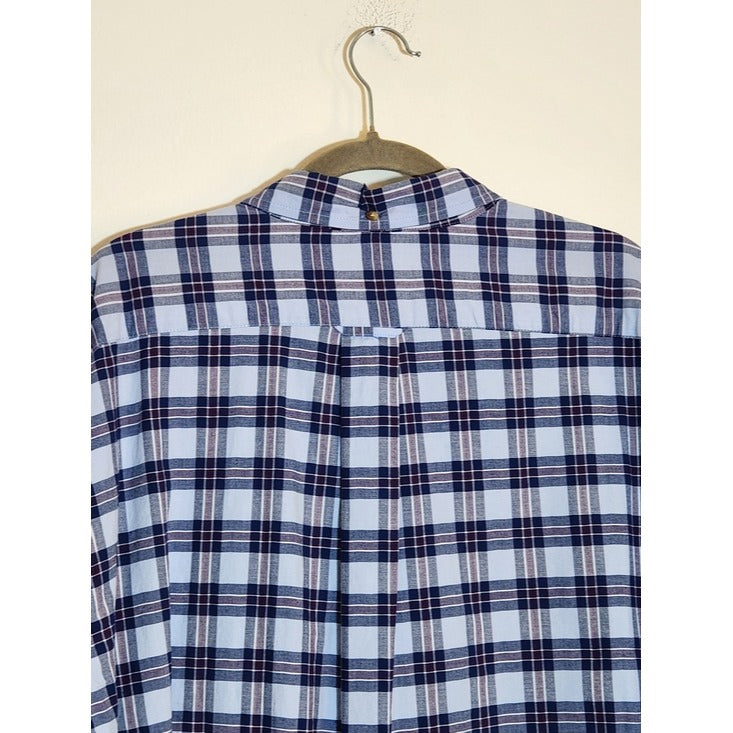 IZOD Men's Blue Plaid Button Down Shirt Size XXL