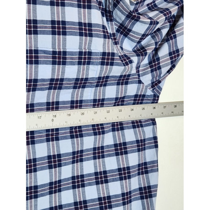 IZOD Men's Blue Plaid Button Down Shirt Size XXL