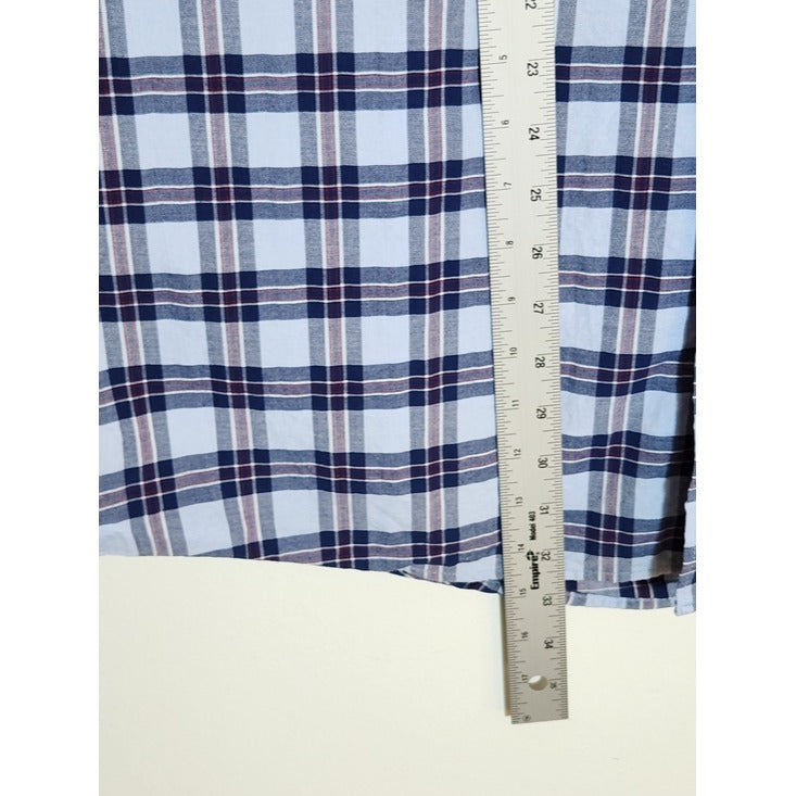IZOD Men's Blue Plaid Button Down Shirt Size XXL