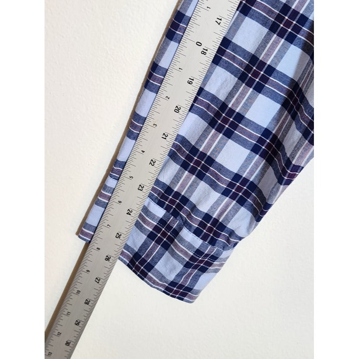 IZOD Men's Blue Plaid Button Down Shirt Size XXL