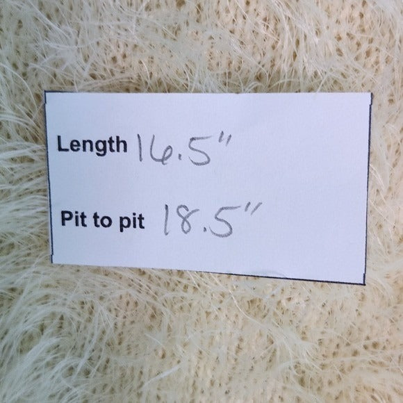 Windsor Uniq Fuzzy Cream Cropped Cardigan NWT Size Small/Medium Fuzzy Cardigan