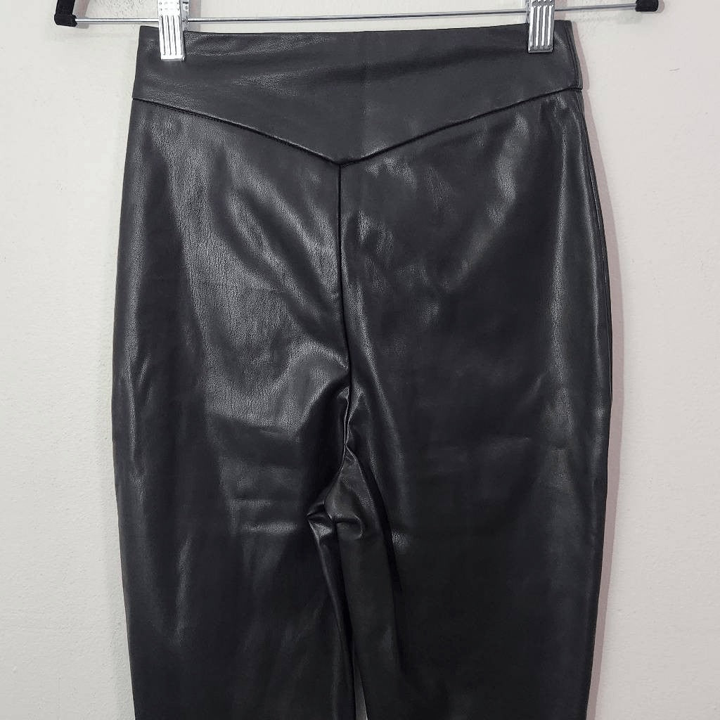 Asos Black Faux Leather Skinny Pants Size 2 Tall Black Leather Pants