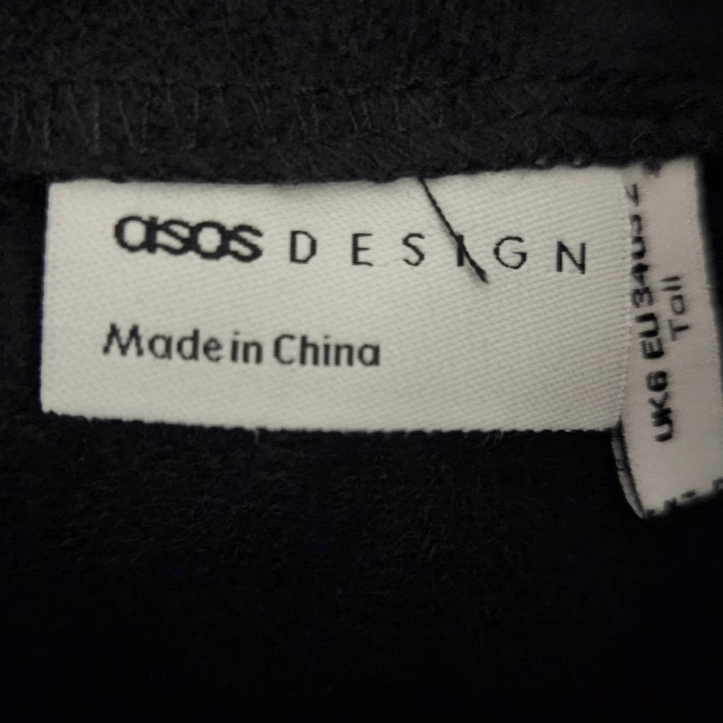 Asos Black Faux Leather Skinny Pants Size 2 Tall Black Leather Pants