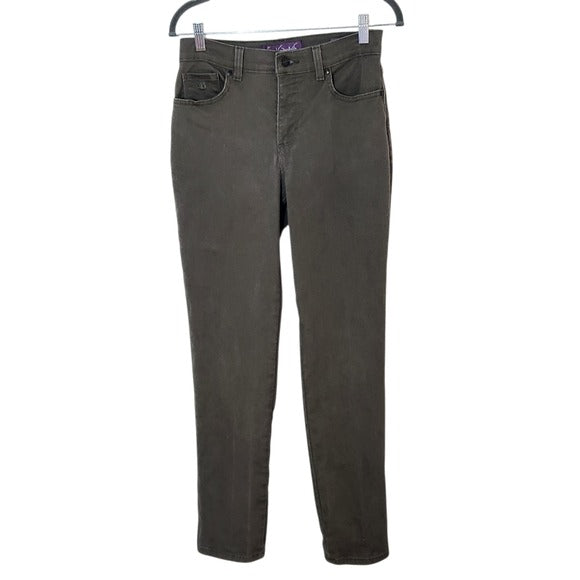 Gloria Vanderbilt Olive Green Denim Straight Leg Jeans Size 4