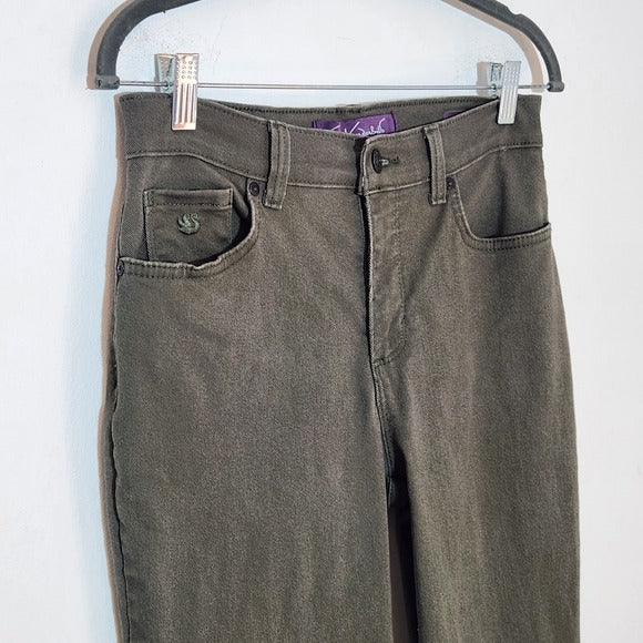 Gloria Vanderbilt Olive Green Denim Straight Leg Jeans Size 4