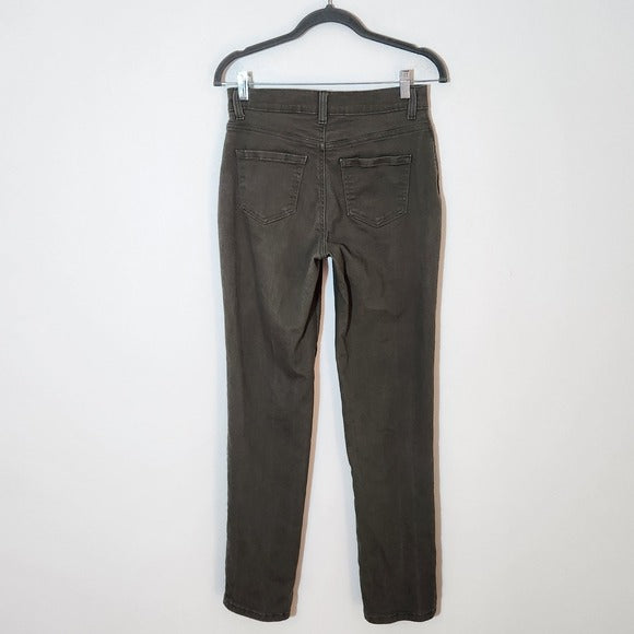 Gloria Vanderbilt Olive Green Denim Straight Leg Jeans Size 4