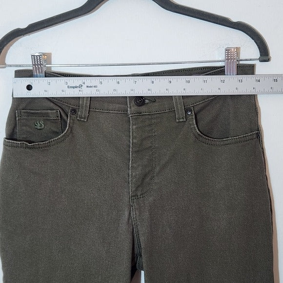 Gloria Vanderbilt Olive Green Denim Straight Leg Jeans Size 4
