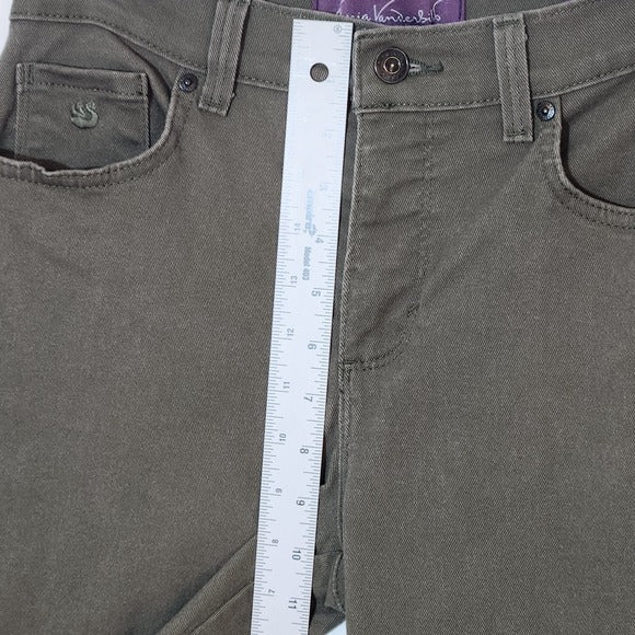 Gloria Vanderbilt Olive Green Denim Straight Leg Jeans Size 4