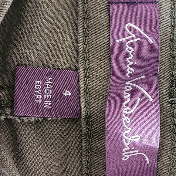 Gloria Vanderbilt Olive Green Denim Straight Leg Jeans Size 4