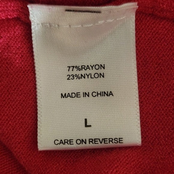 New York and Company Hot Pink Cardigan Sweater Size Large