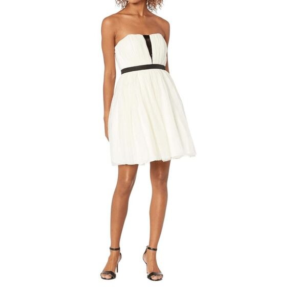 a. drea Cream Strapless Tulle Mini Cocktail Dress Size Medium New