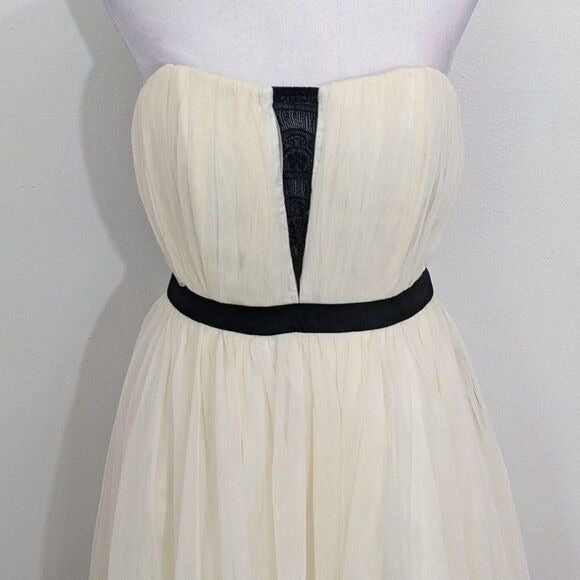 a. drea Cream Strapless Tulle Mini Cocktail Dress Size Medium New
