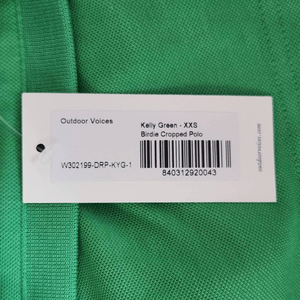 Outdoor Voices Green Cropped Polo NWT Size XXS Outdoor Voices Green Polo