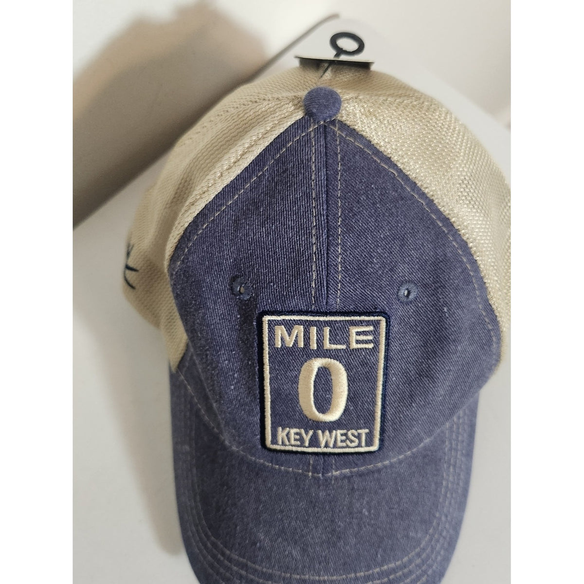 ETO Apparel Mile 0 Key West Blue Denim Look Trucker Hat Adjustable NWT