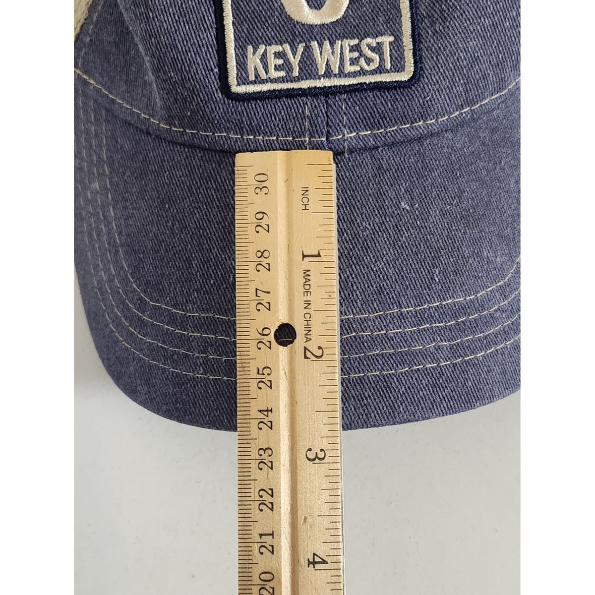 ETO Apparel Mile 0 Key West Blue Denim Look Trucker Hat Adjustable NWT
