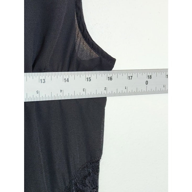 Umgee Black Sleeveless High Low Dress with Lace Panels Size Medium