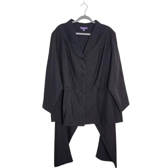 Roaman’s Black Shawl Collar Pant Suit Set Size 26W NWOT