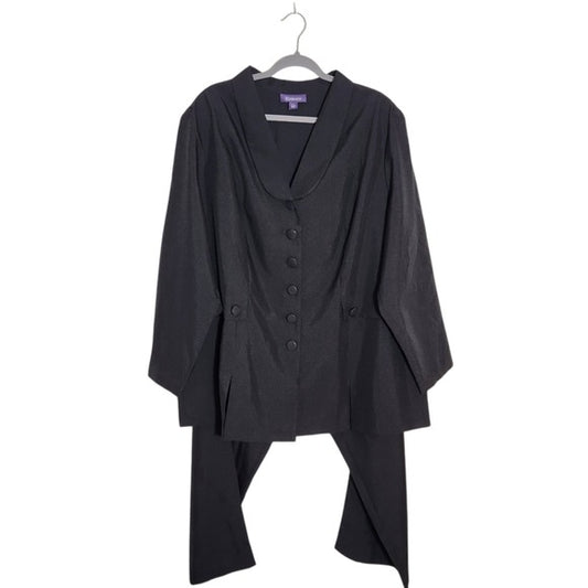 Roaman’s Black Shawl Collar Pant Suit Set Size 26W NWOT