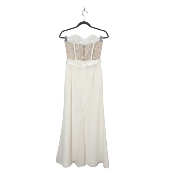 White by Vera Wang Ivory Strapless Formal Dress Size 4