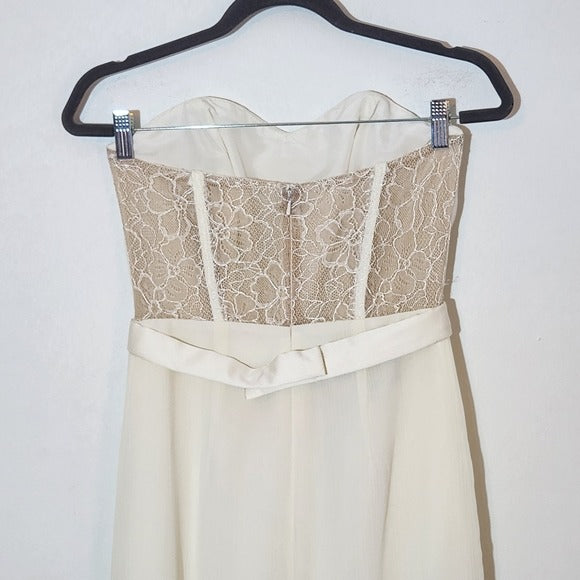 White by Vera Wang Ivory Strapless Formal Dress Size 4