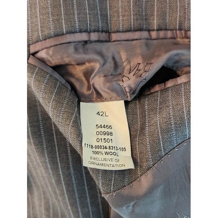 Jos. A. Bank Gray Stripe Wool Blazer Size 42L
