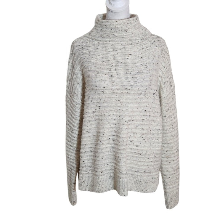 Madewell Speckled Cream Mock Neck Sweater Size Small