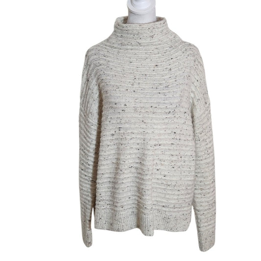 Madewell Speckled Cream Mock Neck Sweater Size Small
