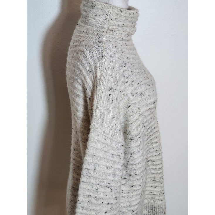 Madewell Speckled Cream Mock Neck Sweater Size Small