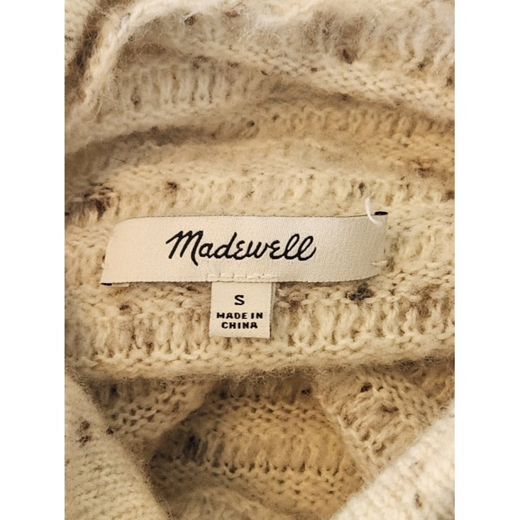 Madewell Speckled Cream Mock Neck Sweater Size Small