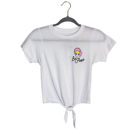 Toy Story Bo Peep White Tie Front Graphic Fitted Tee Size Small NWT