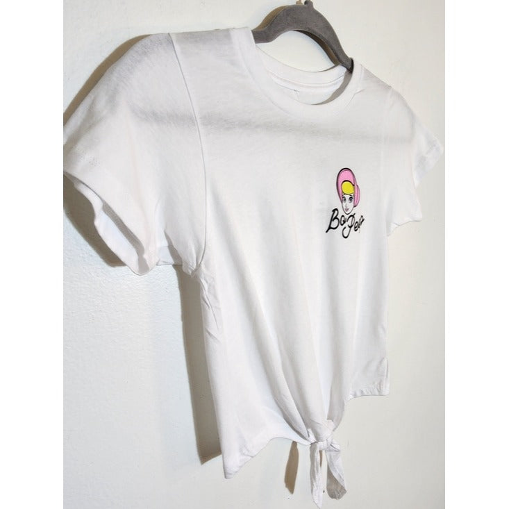 Toy Story Bo Peep White Tie Front Graphic Fitted Tee Size Small NWT