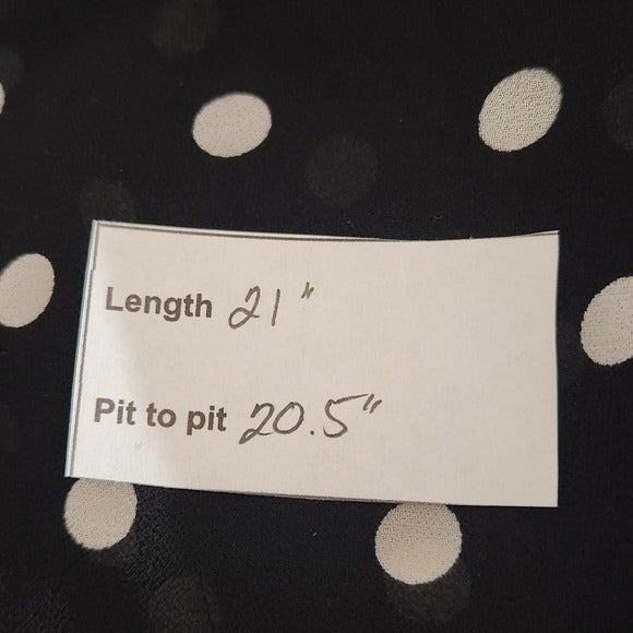 KUT from the Kloth Black Polka Dot Blouse Size Small Sheer Polka Dot Top