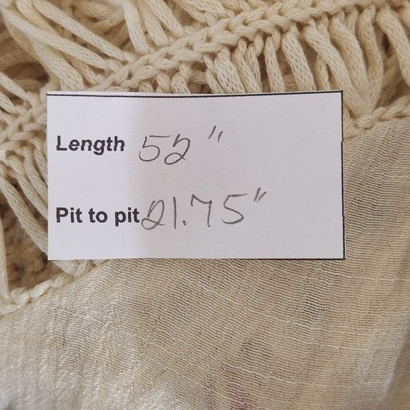 Cream Crochet Beach Cover-up with Backless Style and Colorful Pom Poms One Size