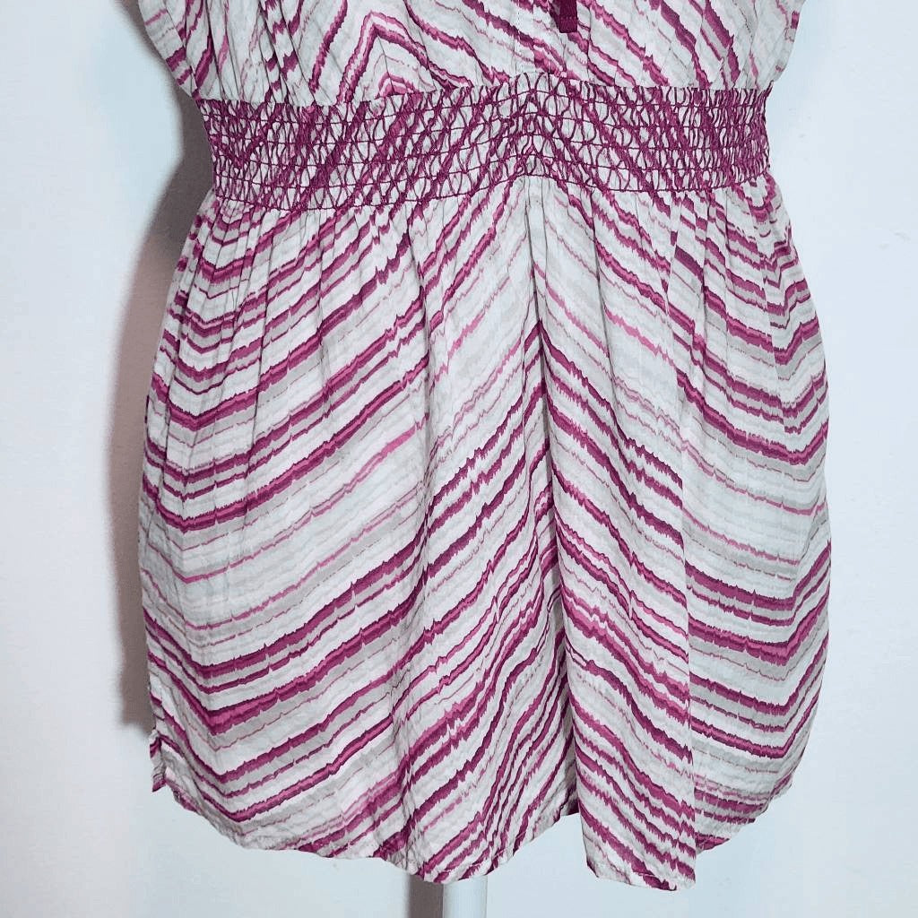 Eddie Bauer Gray and Purple Stripe Sleeveless Top Size Large Magenta Stripe Top