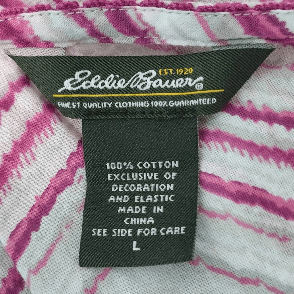 Eddie Bauer Gray and Purple Stripe Sleeveless Top Size Large Magenta Stripe Top