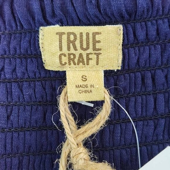 True Craft Navy High Low Dyed Knit Skirt Size Small Blue Dyed Boho Skirt, New