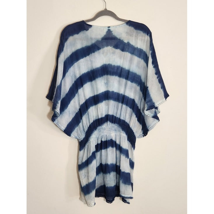 Shiraleah Blue Dyed Cotton Swim Cover-Up One Size