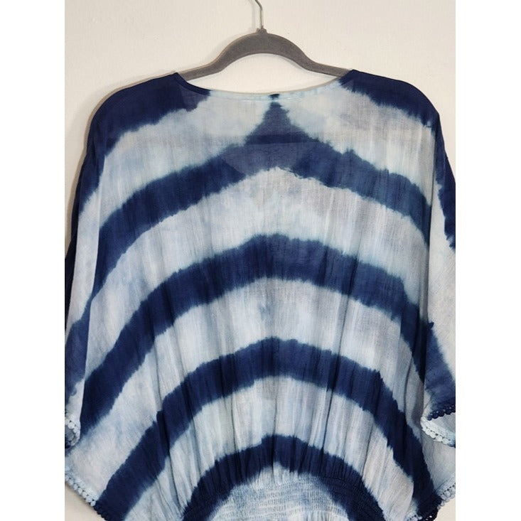 Shiraleah Blue Dyed Cotton Swim Cover-Up One Size