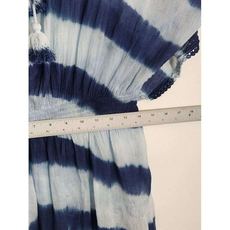 Shiraleah Blue Dyed Cotton Swim Cover-Up One Size