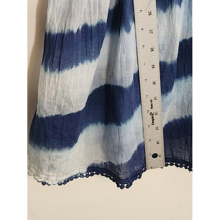 Shiraleah Blue Dyed Cotton Swim Cover-Up One Size