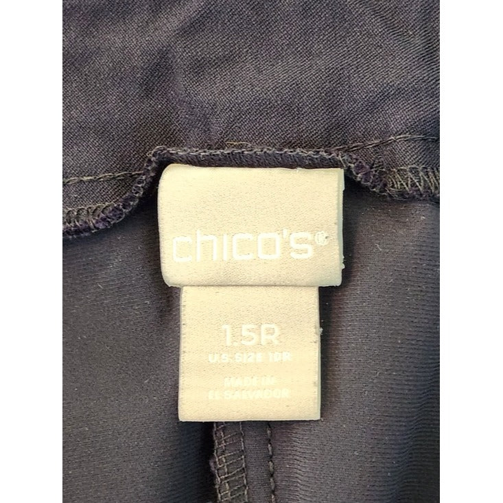 Chico's Navy Straight Leg Pull-On Ankle Pants Size 10