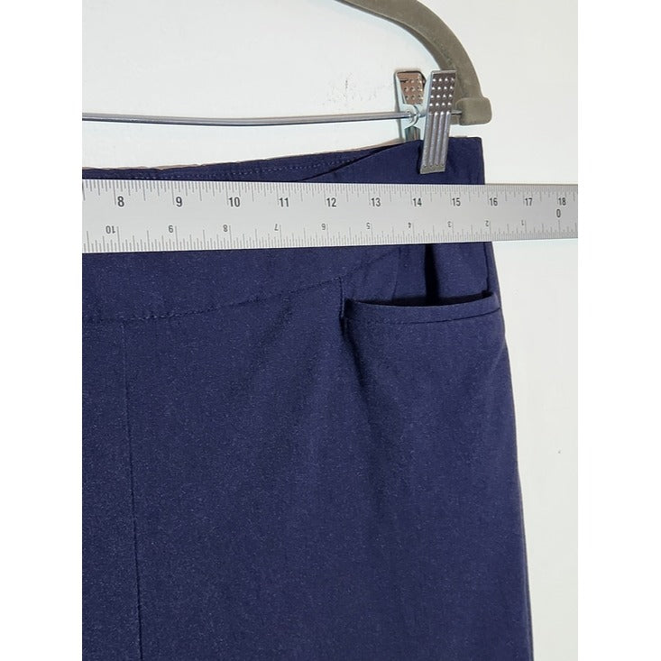 Chico's Navy Straight Leg Pull-On Ankle Pants Size 10