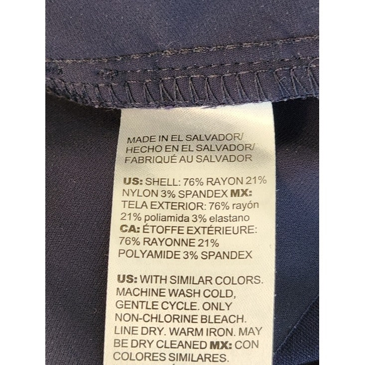 Chico's Navy Straight Leg Pull-On Ankle Pants Size 10