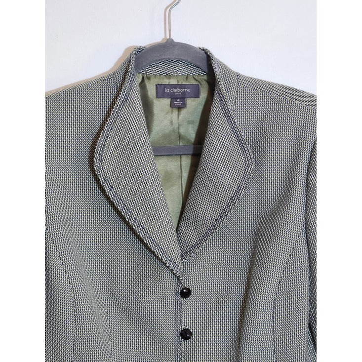 Liz Claiborne Navy and Green Blazer Size 12 NWT