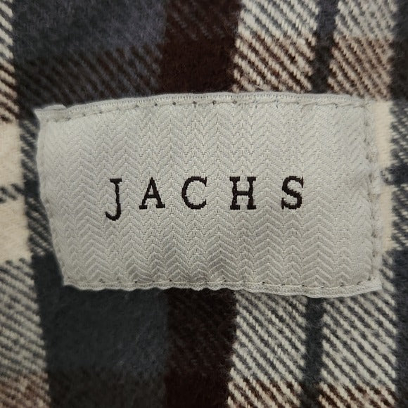 Jachs Brown and Gray Plaid Flannel Shirt Size Large Men's Plaid Flannel