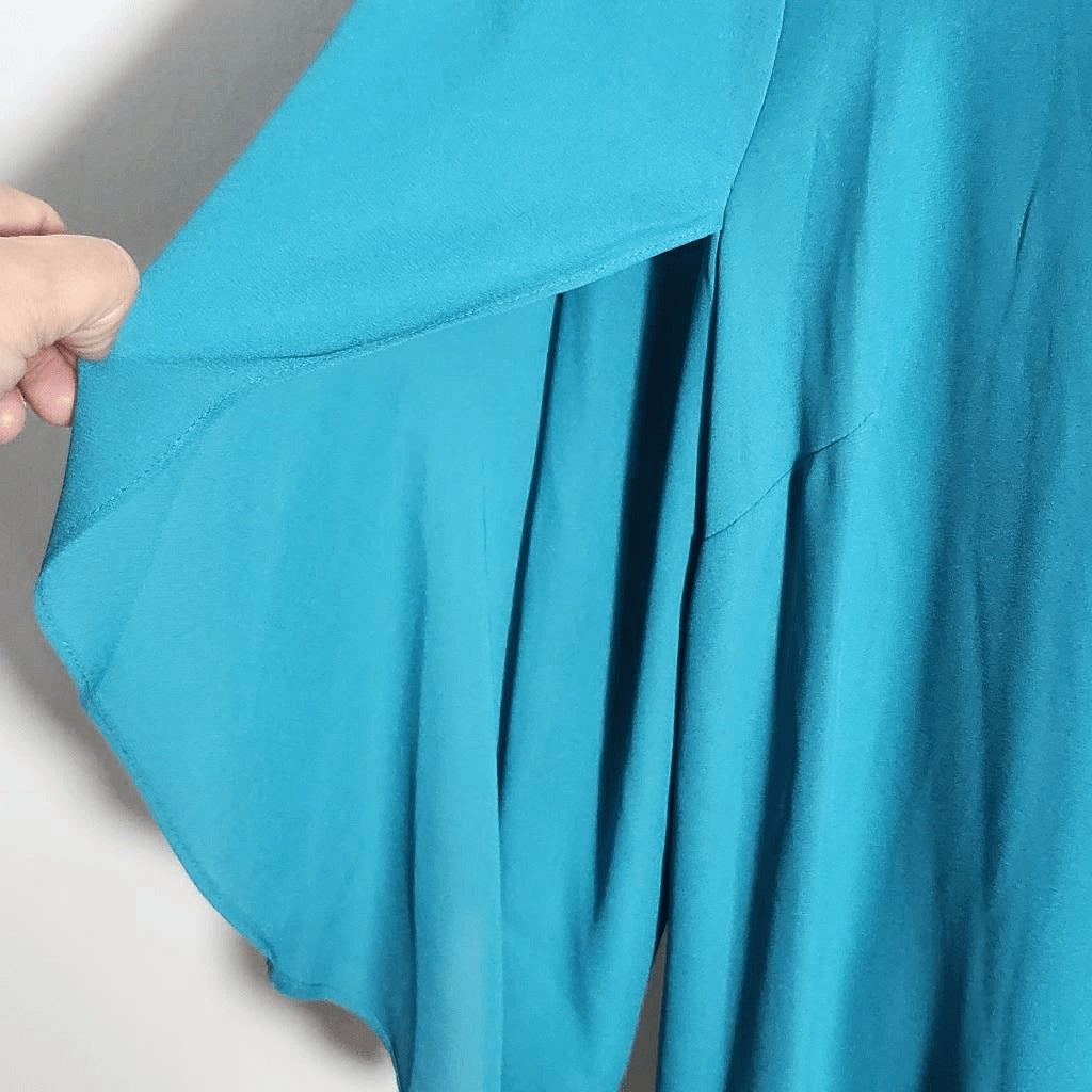 Worthington Turquoise Blue Blouse NWT Size 0X Blue Flowy Blouse